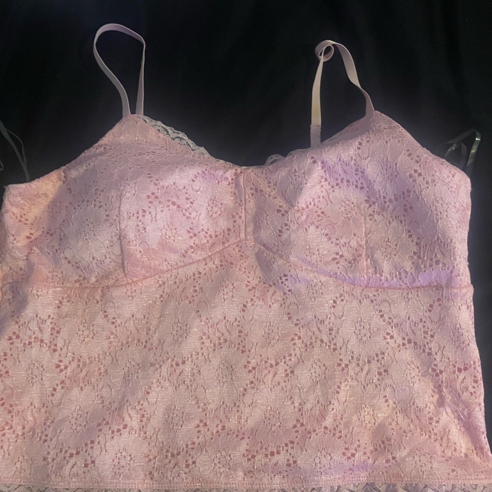 Women light pink mini top/ crop top … XL